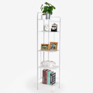 Becko US Corner Bookshelf Bookcase 5 Tier WGQJJ002-Whi