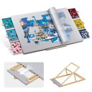 Tilting Puzzle Board with 6 Colored Drawers & Cover JPB084-Gra