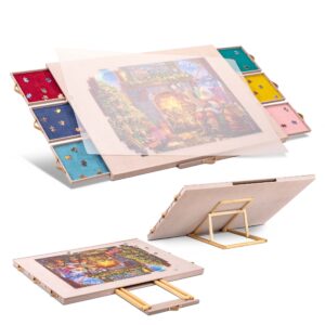 Tilting Puzzle Board with 6 Colored Drawers & Cover JPB084-Pin