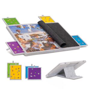 Tilting Puzzle Board with 4 Colorful Drawers & Cover JPB074-LGra
