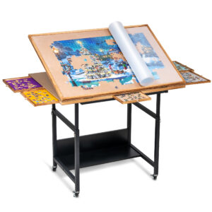 Jigsaw Puzzle Table with Legs, 3 Tilting Angles & 5 Height Adjustment JPT034