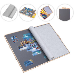Becko US 2000 Piece Foldable & Tilting Jigsaw Puzzle Board with 8 Sorting Drawers & Felt Cover WGPTB050
