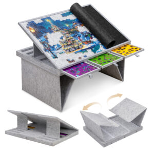 Becko US 1000 Piece Jigsaw Puzzle Table with 4 Drawers & Cover WGPTZ058-LGra