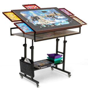 Becko US 1500 Pieces Tilting Puzzle Table with 5 Drawers & Cover for Adults WGPTZ060