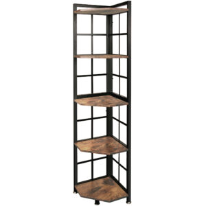 Becko US Corner Shelf Corner Bookcase Plant Stand Storage Rack for Living Room Home Office WGQJJ001