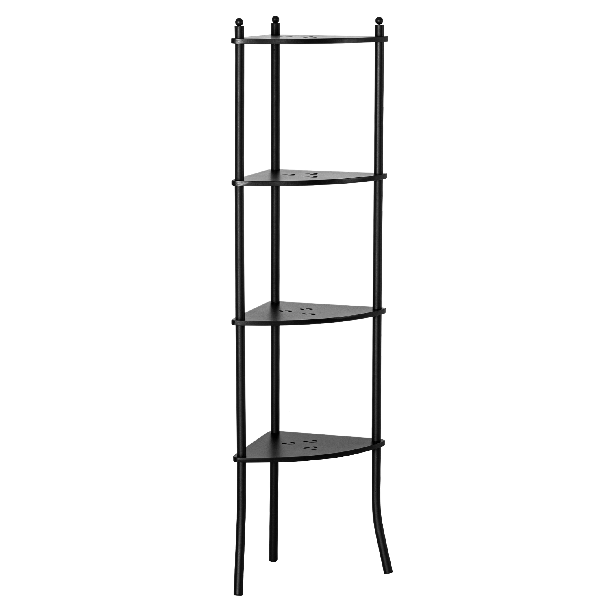 Becko US Corner Bookshelf Bookcase Corner Shelf 4 Tier Display Rack (Black) WGQJJ003-Bla