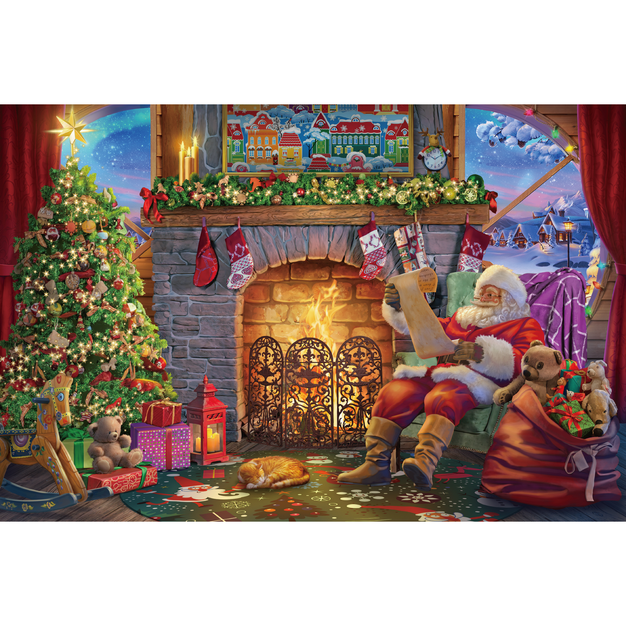 Santa Claus at Fireplace JP306