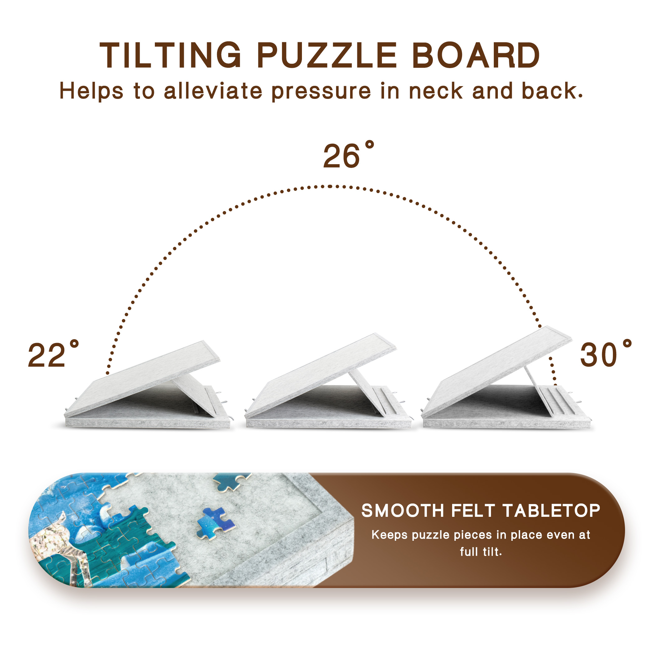 Tilting Jigsaw Puzzle Board JPB080-Lgra