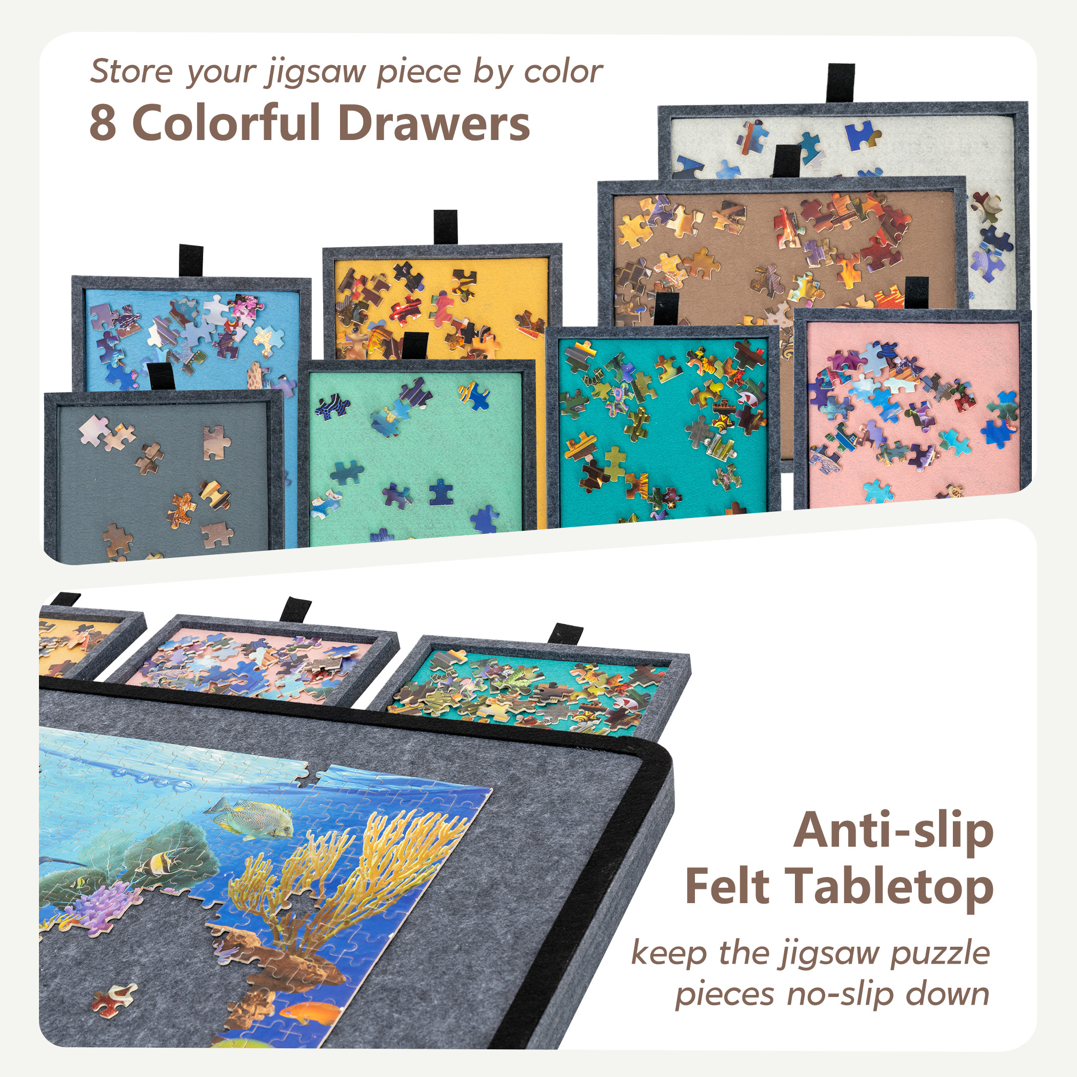 Tilting Puzzle Board with 2-in-1 Designed Stand & Cover JPB085-Gra