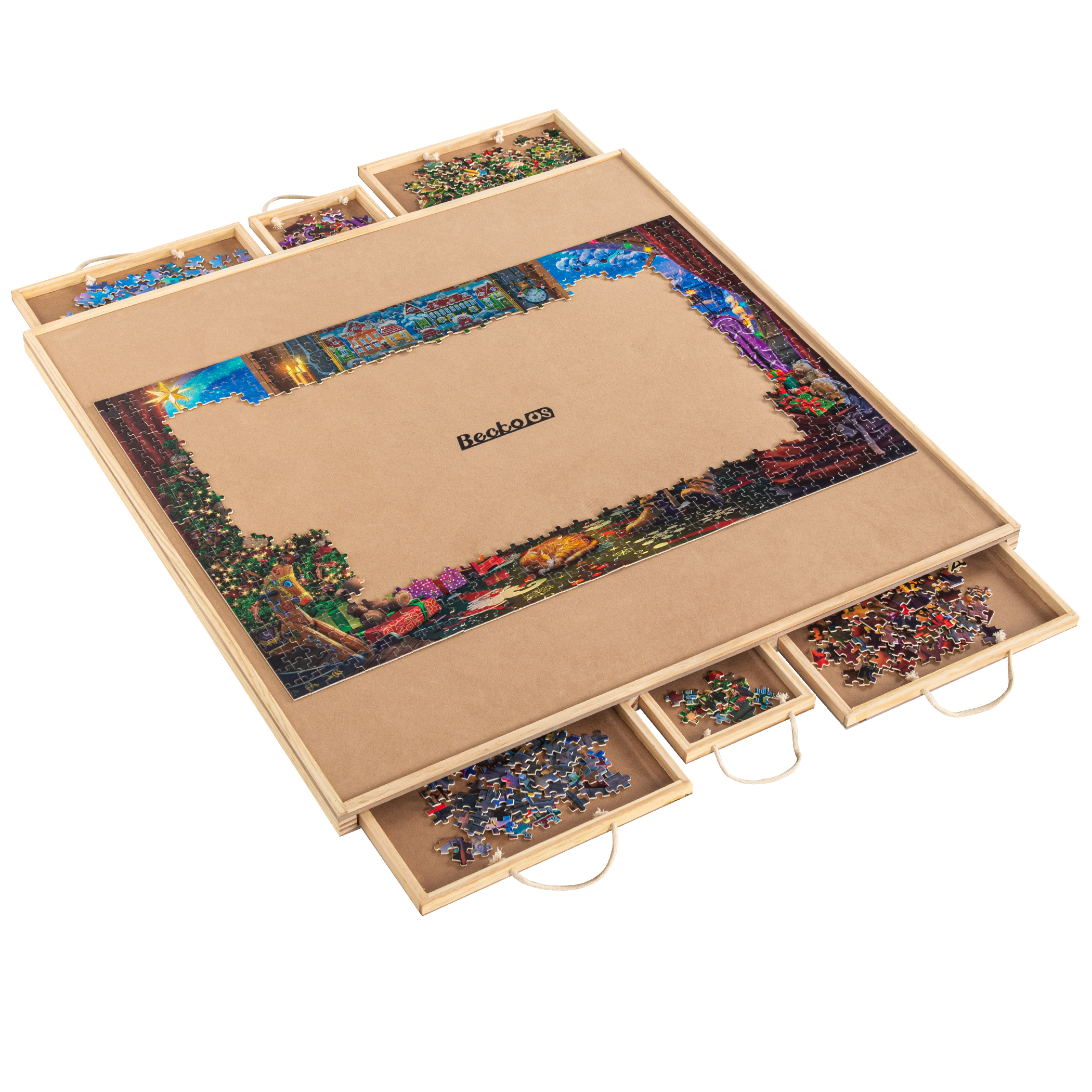 Wood Puzzle Board with Lazy Susan JPT010