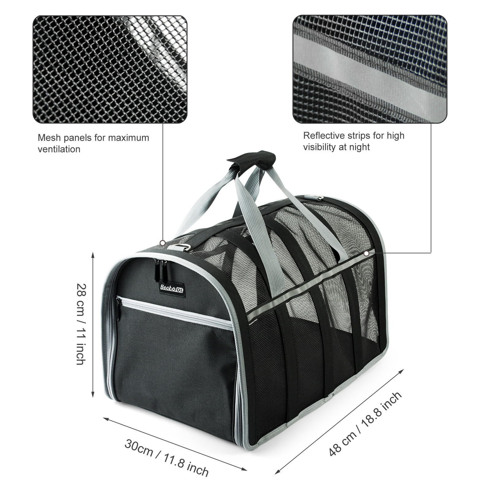 Breathable Pet Carrier for Cats / Dogs WGCWD002-Bla